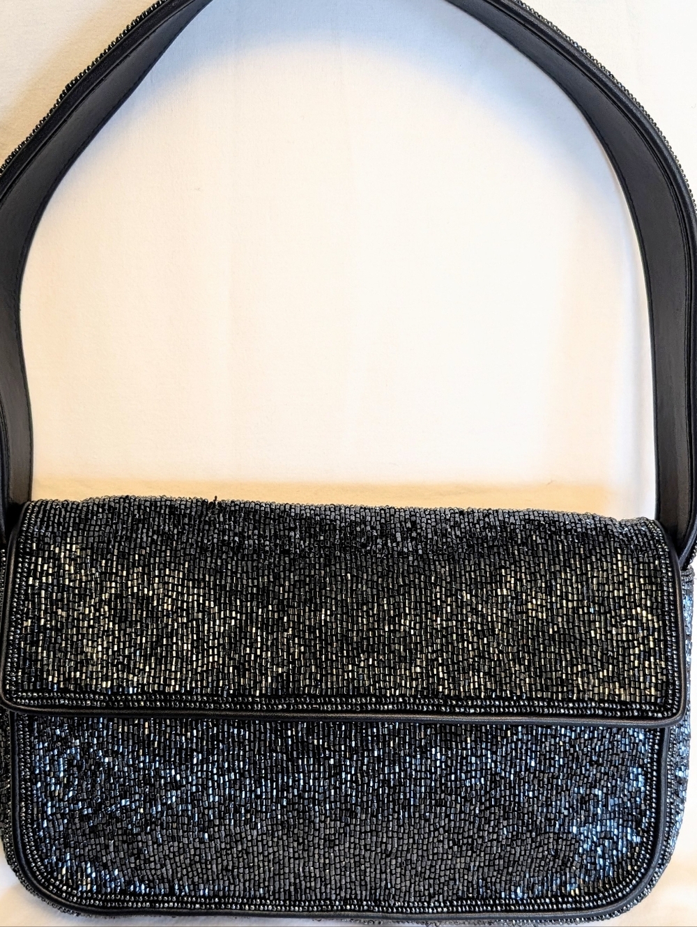 STAUD Tommy Beaded Bag Navy Sparkle